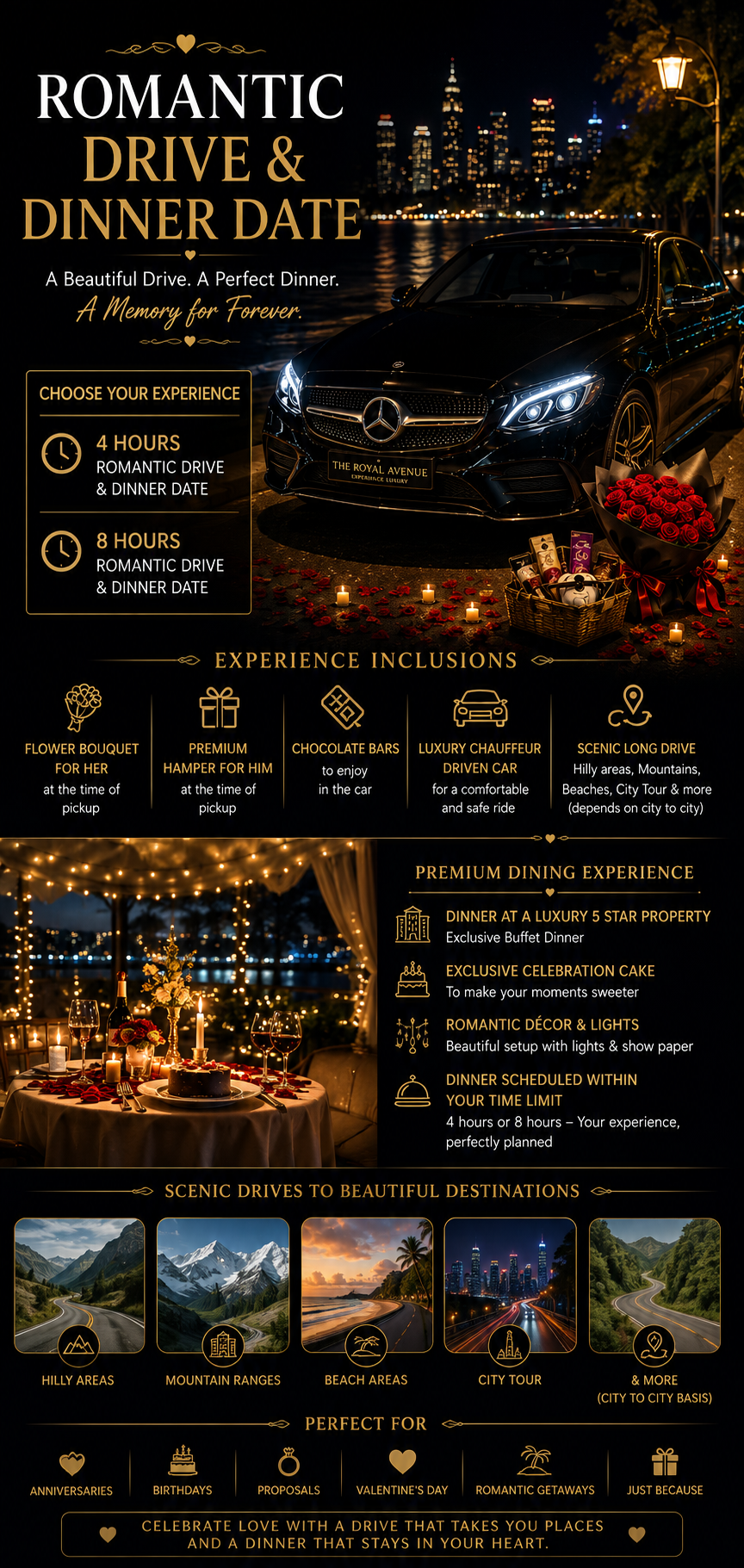Romantic Drive & Dinner Date